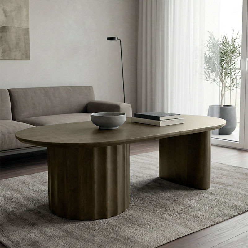 Tavolinë kafeje Flute pakoworld dru masiv mango wenge 130x65x40cm