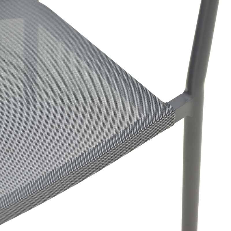 Fotel alumini Convince pakoworld i palosshëm me kornizë gri-tekstilene e zezë-rattan pe gri e errët 56x63x82cm
