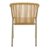 Fotel alumini Convince pakoworld i palosshëm me kornizë kafe-textilene-rattan pe 56x63x82cm
