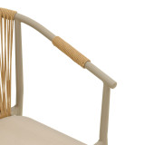 Fotel alumini Convince pakoworld i palosshëm me kornizë kafe-textilene-rattan pe 56x63x82cm
