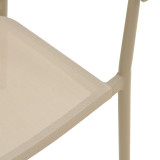 Fotel alumini Convince pakoworld i palosshëm me kornizë kafe-textilene-rattan pe 56x63x82cm