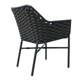 Fotel Ortegia pakoworld prej alumini me kornizë antracit dhe litar PE 57x62x82cm