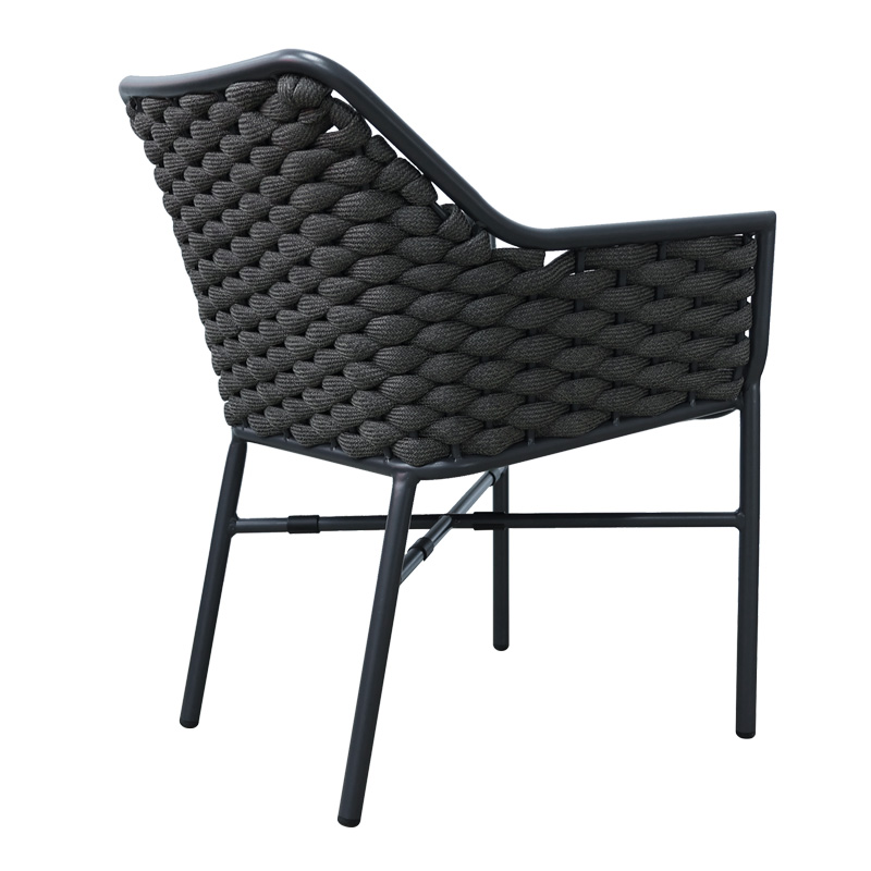 Fotel Ortegia pakoworld prej alumini me kornizë antracit dhe litar PE 57x62x82cm