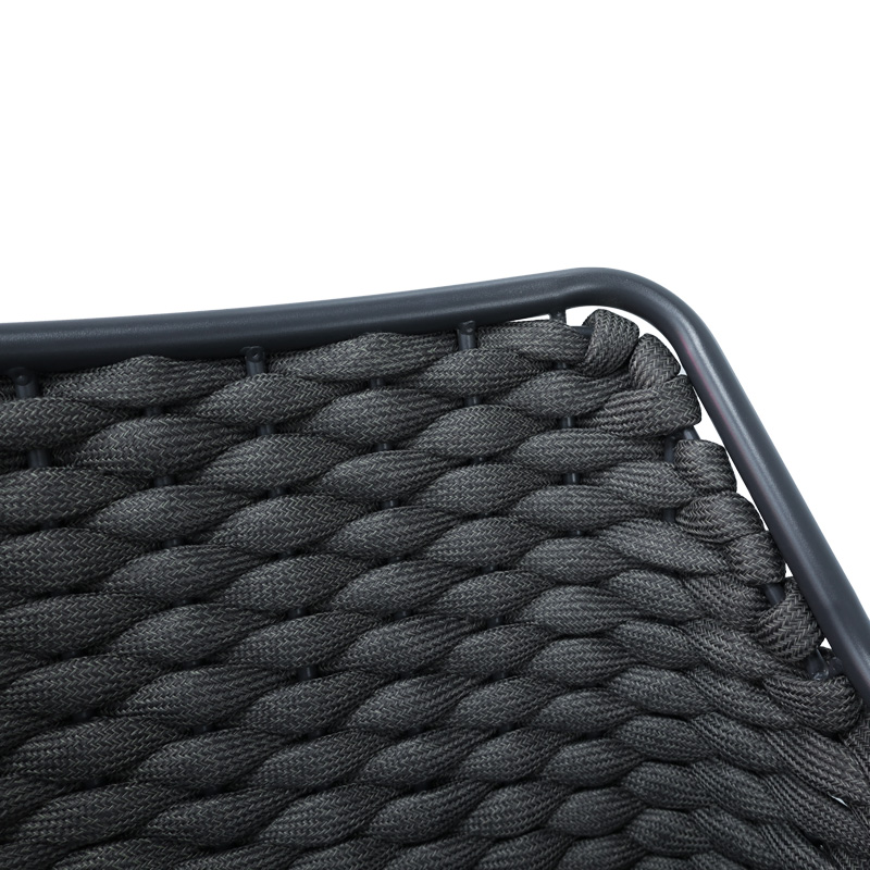 Fotel Ortegia pakoworld prej alumini me kornizë antracit dhe litar PE 57x62x82cm