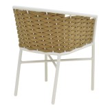 Fotel alumini Noevo pakoworld i palosshëm me kornizë të bardhë-litar PE natyral 57x62x76cm