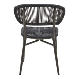 Karrige alumini-pe rattan Agus pakoworld e palosshme në nuancë të zezë 55x63x77cm