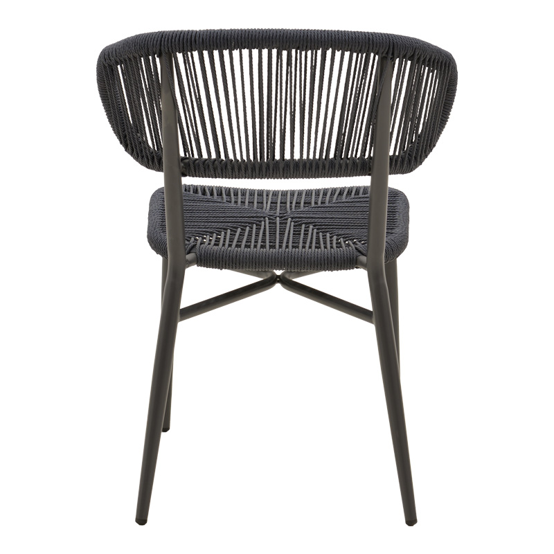 Karrige alumini-pe rattan Agus pakoworld e palosshme në nuancë të zezë 55x63x77cm