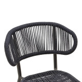 Karrige alumini-pe rattan Agus pakoworld e palosshme në nuancë të zezë 55x63x77cm