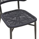 Karrige alumini-pe rattan Agus pakoworld e palosshme në nuancë të zezë 55x63x77cm