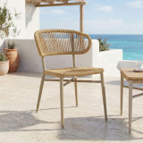 Karrige alumini kafe-pe rattan Agus pakoworld e palosshme në nuancë kafe 55x63x77cm