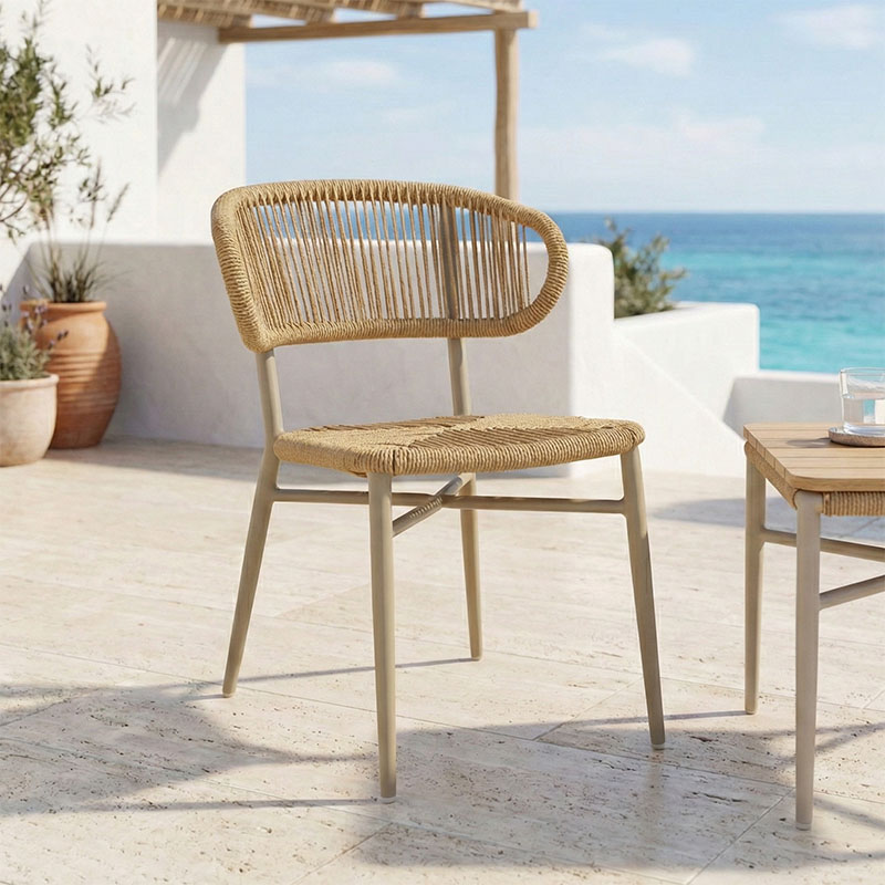 Karrige alumini kafe-pe rattan Agus pakoworld e palosshme në nuancë kafe 55x63x77cm