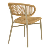 Karrige alumini kafe-pe rattan Agus pakoworld e palosshme në nuancë kafe 55x63x77cm