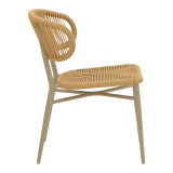 Karrige alumini kafe-pe rattan Agus pakoworld e palosshme në nuancë kafe 55x63x77cm