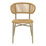Karrige alumini kafe-pe rattan Agus pakoworld e palosshme në nuancë kafe 55x63x77cm
