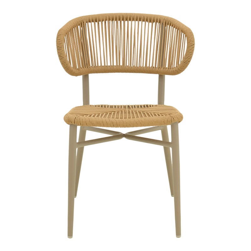 Karrige alumini kafe-pe rattan Agus pakoworld e palosshme në nuancë kafe 55x63x77cm