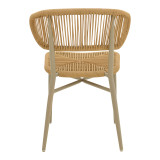 Karrige alumini kafe-pe rattan Agus pakoworld e palosshme në nuancë kafe 55x63x77cm