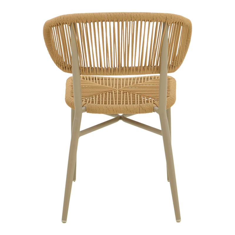 Karrige alumini kafe-pe rattan Agus pakoworld e palosshme në nuancë kafe 55x63x77cm