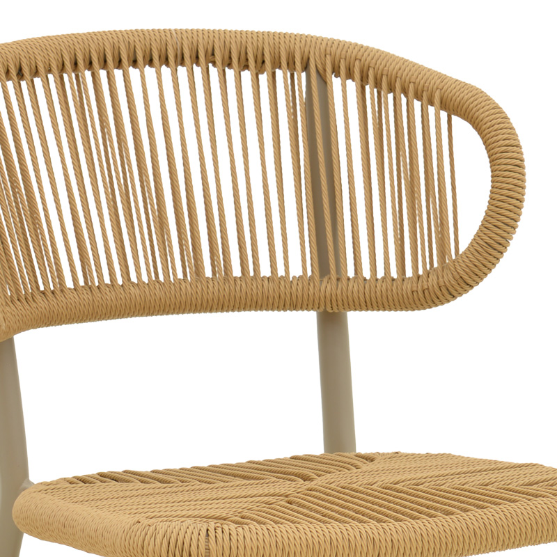 Karrige alumini kafe-pe rattan Agus pakoworld e palosshme në nuancë kafe 55x63x77cm