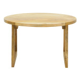 Tavolinë Tamarind pakoworld dru mango-rattan natyral në nuancë natyrale Φ65x40cm