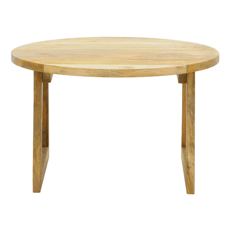 Tavolinë Tamarind pakoworld dru mango-rattan natyral në nuancë natyrale Φ65x40cm