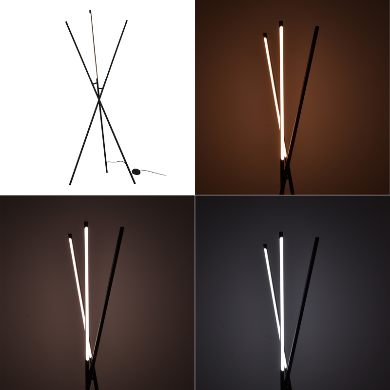 Llambë dyshemeje Loly pakoworld led metalike në ngjyrë të zezë 40x40x145cm