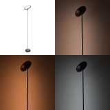 Llambë dyshemeje Rita pakoworld led metal në ngjyrë të zezë D25x160cm