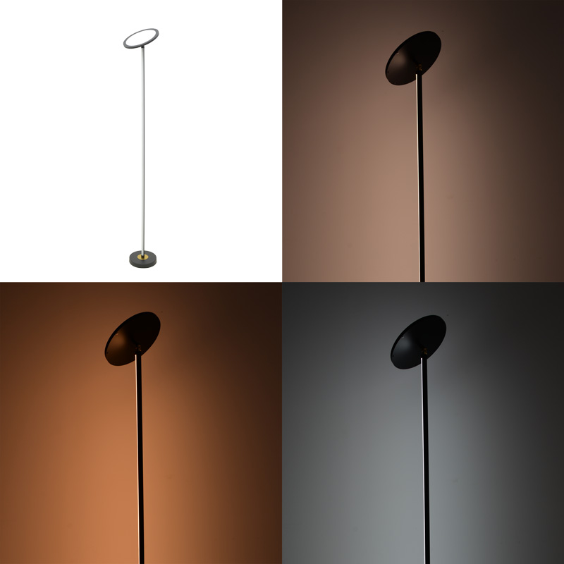 Llambë dyshemeje Rita pakoworld led metal në ngjyrë të zezë D25x160cm