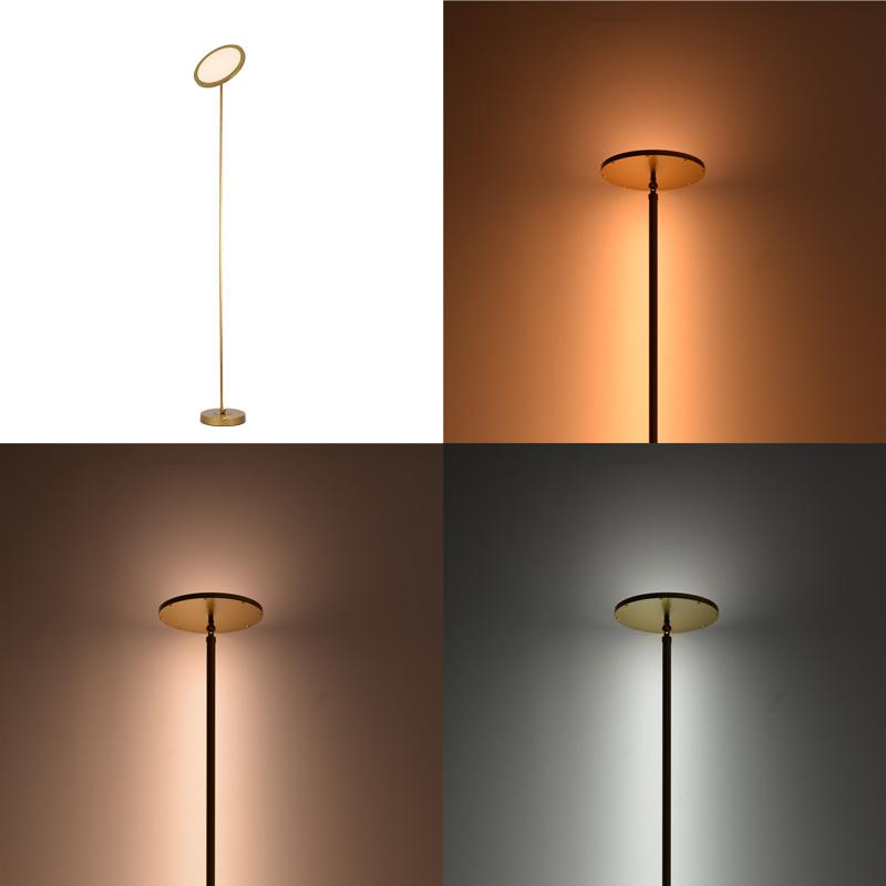 Llamba dyshemeje Rita pakoworld LED metal në ngjyrë ari D25x160cm