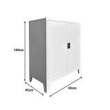 Kabinet metalik Armon pakoworld në ngjyrë gri të çelët 90x45x100cm