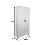 Kabinet metalik Ugren pakoworld në ngjyrë gri të çelët 90x40x190cm