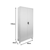 Dollap metalik Zogi pakoworld me ndarje me ngjyrë gri të çelur 90x45x190cm