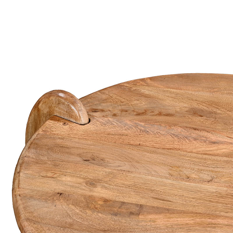 Tavolinë kafeje Earten pakoworld dru akacie masiv në ngjyrë natyrale D80x40cm