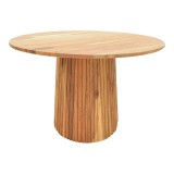 Tavolinë Tully pakoworld prej druri masiv akacie në nuancë natyrale D120x75cm