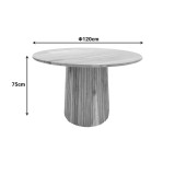 Tavolinë Tully pakoworld prej druri masiv akacie në nuancë natyrale D120x75cm