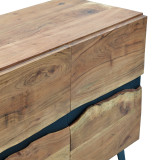 Kabinet Imena pakoworld dru masiv Akacie në nuancë natyrale me këmbë metalike të zeza 148x43.5x86cm