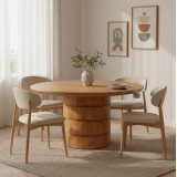 Tavolinë Charmy pakoworld prej druri mango masiv në nuancë natyrale D130x76cm