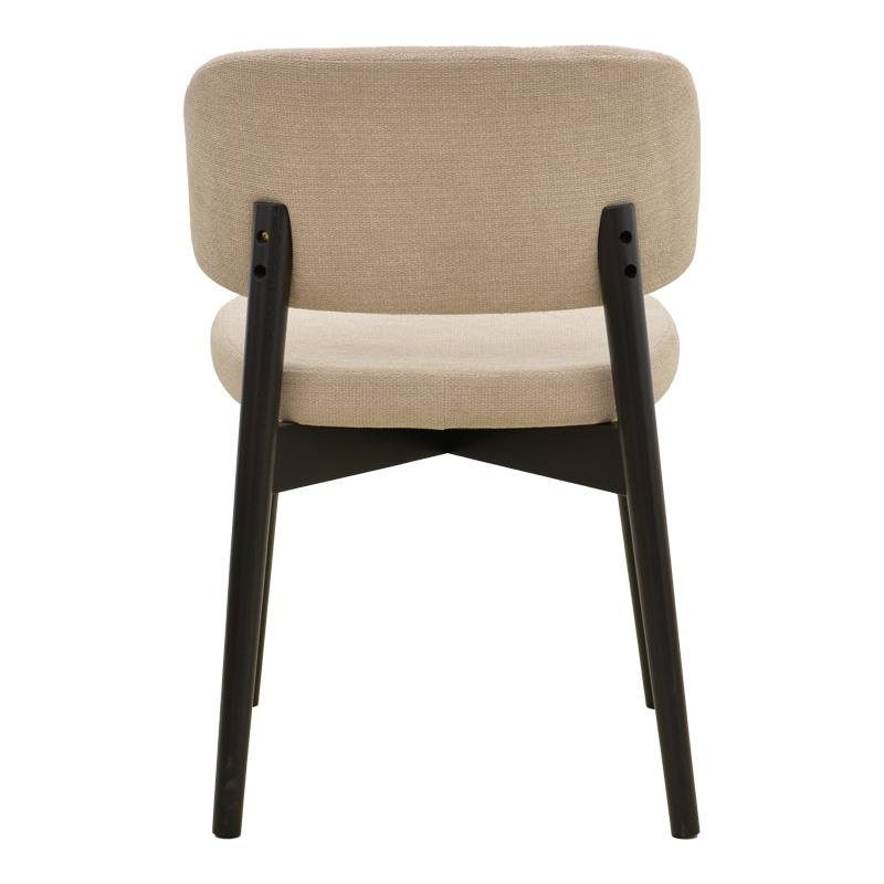 Karrige Siena pakoworld pëlhurë bezhë black rubberwood 48x50x81cm