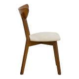 Karrige Canon pakoworld wlanut rubberwood me pëlhurë ekru 43x52x83.5cm