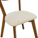Karrige Canon pakoworld wlanut rubberwood me pëlhurë ekru 43x52x83.5cm
