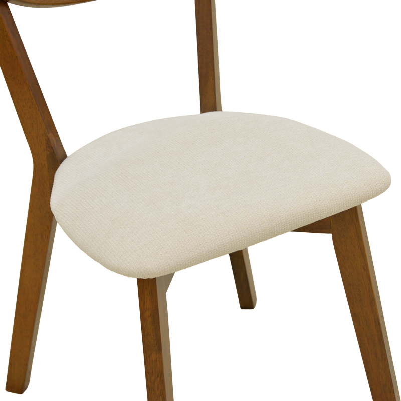 Karrige Canon pakoworld wlanut rubberwood me pëlhurë ekru 43x52x83.5cm