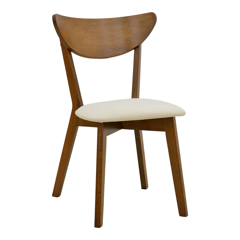 Karrige Canon pakoworld wlanut rubberwood me pëlhurë ekru 43x52x83.5cm