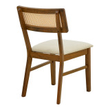 Karrige Raffles pakoworld arrë rubberwood me pe rattan dhe pëlhurë ecru 47x48x83.5cm
