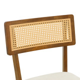 Karrige Raffles pakoworld arrë rubberwood me pe rattan dhe pëlhurë ecru 47x48x83.5cm