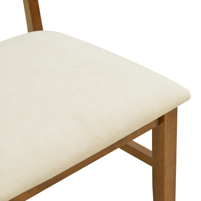 Karrige Raffles pakoworld arrë rubberwood me pe rattan dhe pëlhurë ecru 47x48x83.5cm
