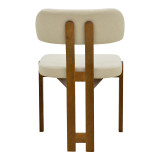 Karrige Genoa pakoworld arrë rubberwood dhe pëlhurë ecru 50x43x82cm