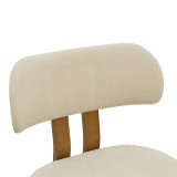 Karrige Genoa pakoworld arrë rubberwood dhe pëlhurë ecru 50x43x82cm