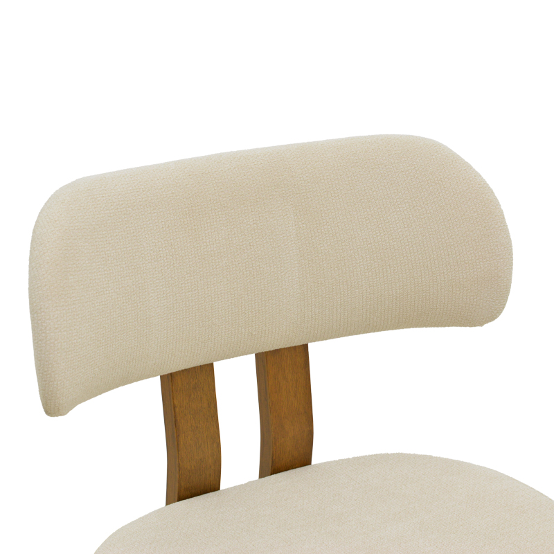 Karrige Genoa pakoworld arrë rubberwood dhe pëlhurë ecru 50x43x82cm