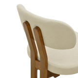 Karrige Genoa pakoworld arrë rubberwood dhe pëlhurë ecru 50x43x82cm