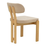 Karrige Genoa pakoworld SONOMA rubberwood dhe pëlhurë bezhë 50x43x82cm