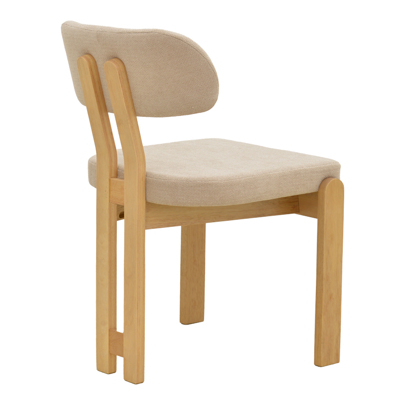 Karrige Genoa pakoworld SONOMA rubberwood dhe pëlhurë bezhë 50x43x82cm